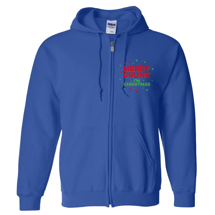 Beer Vodka Wine Xmas Ing Merry Drunk IM Christmas Gift Full Zip Hoodie