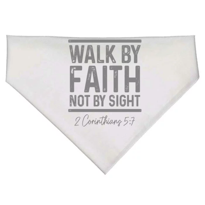 Bible Verse Walk Faith Not By Sight Christian Pastor Cool Gift USA-Made Doggie Bandana