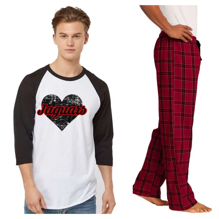 Blue Valley West Jaguars Over Heart Raglan Sleeve Pajama Set