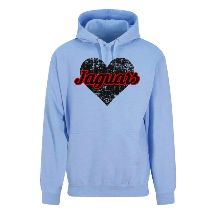 Blue Valley West Jaguars Over Heart Unisex Surf Hoodie