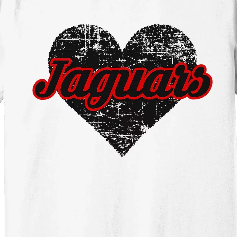 Blue Valley West Jaguars Over Heart Premium T-Shirt