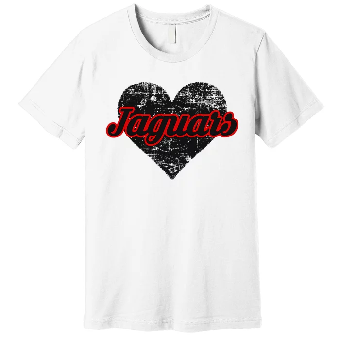 Blue Valley West Jaguars Over Heart Premium T-Shirt