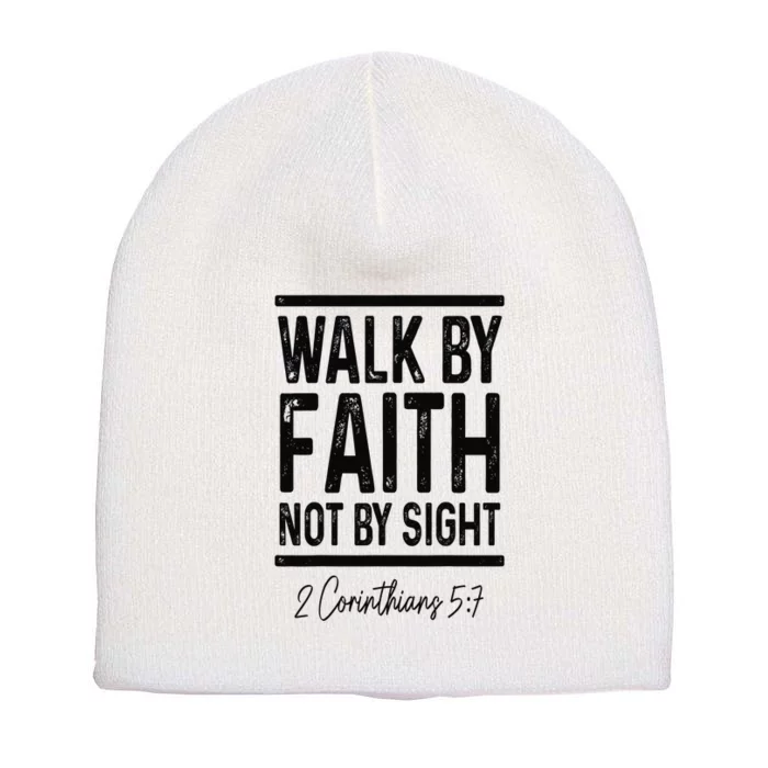 Bible Verse Walk Faith Not By Sight Christian Pastor Short Acrylic Beanie