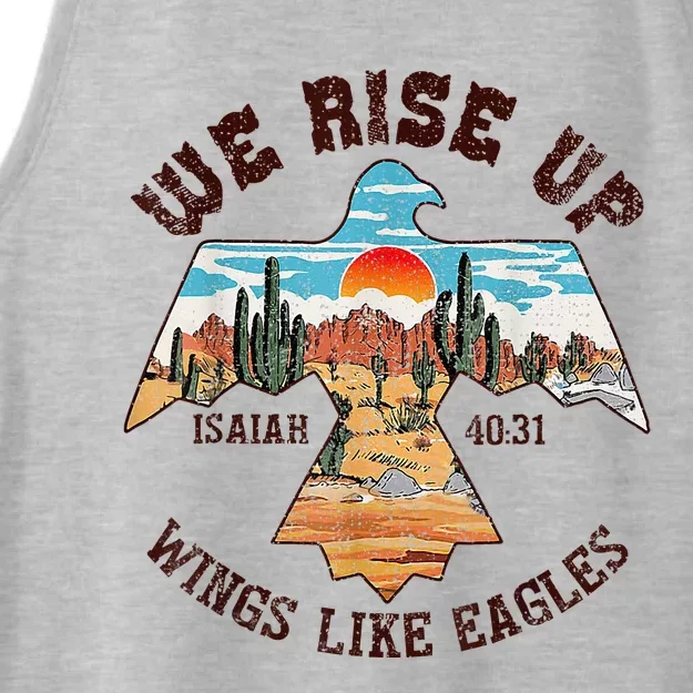 Bible Verse We Rise Up Wings Like Eagles Isaiah 4031 Ladies Tri-Blend Wicking Tank