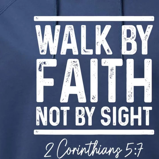 Bible Verse Walk Faith Not By Sight Christian Pastor Gift Performance Fleece Hoodie