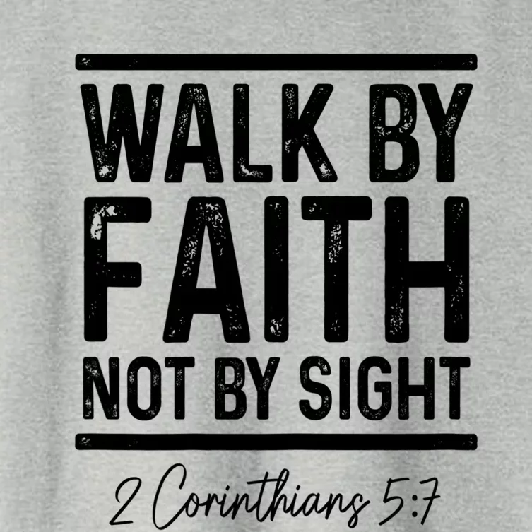 Bible Verse Walk Faith Not By Sight Christian Pastor Gift Women's Crop Top Tee