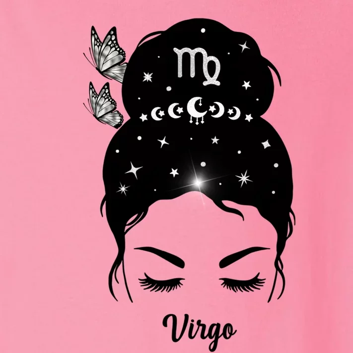 Butterfly Virgo Zodiac Gift Toddler Long Sleeve Shirt