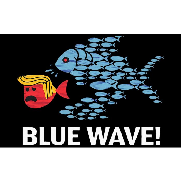 Blue Wave 2024 Funny Big Fish Eat Little Fish Trump Hair Bumper Sticker