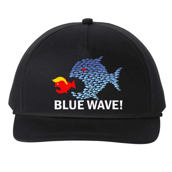 Blue Wave 2024 Funny Big Fish Eat Little Fish Trump Hair Snapback Five-Panel Rope Hat