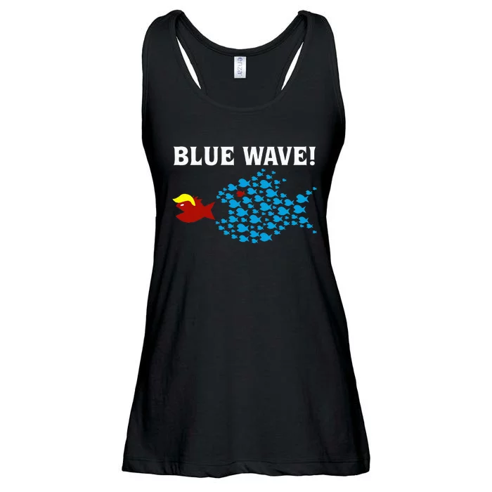 Blue Wave 2024 Kamala Harris Sarcasm Fish Catch Trump Hair Ladies Essential Flowy Tank