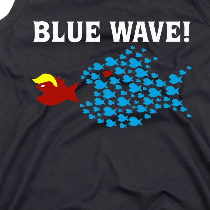 Blue Wave 2024 Kamala Harris Sarcasm Fish Catch Trump Hair Tank Top