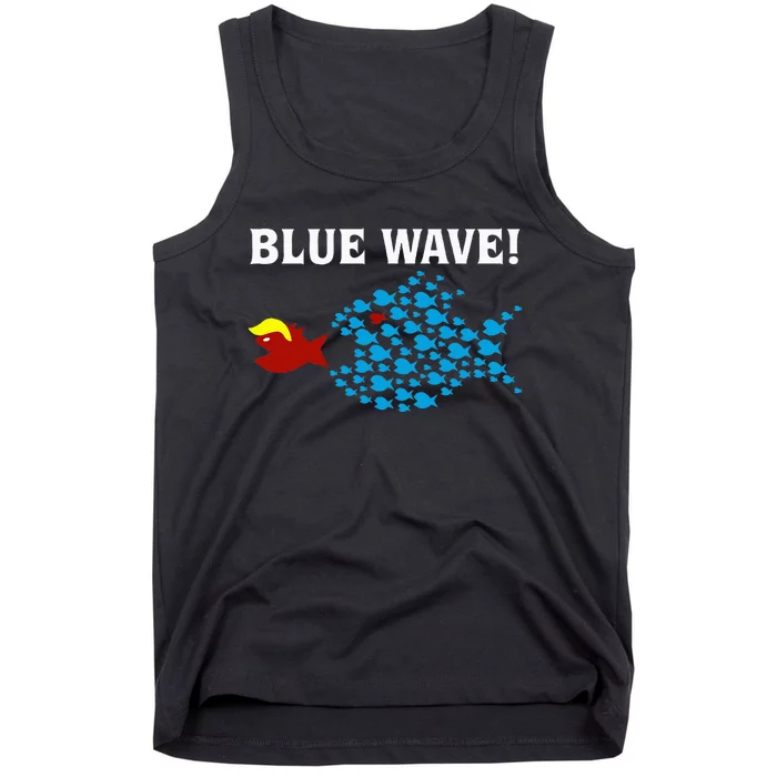 Blue Wave 2024 Kamala Harris Sarcasm Fish Catch Trump Hair Tank Top