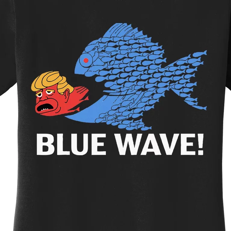 Blue Wave 2024 Fish Trump Hair Women's T-Shirt