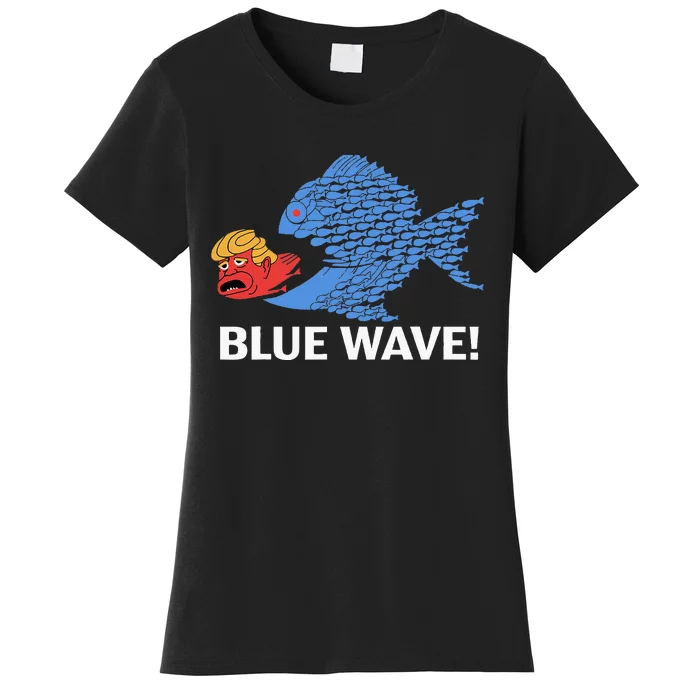 Blue Wave 2024 Fish Trump Hair Women's T-Shirt