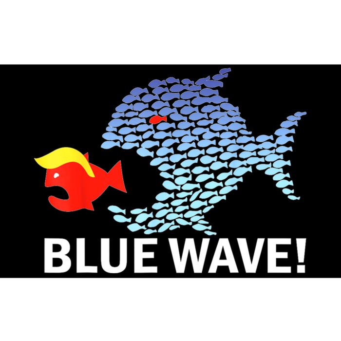 Blue Wave 2024 Funny Big Fish Eat Little Fish Trump Hair Bumper Sticker