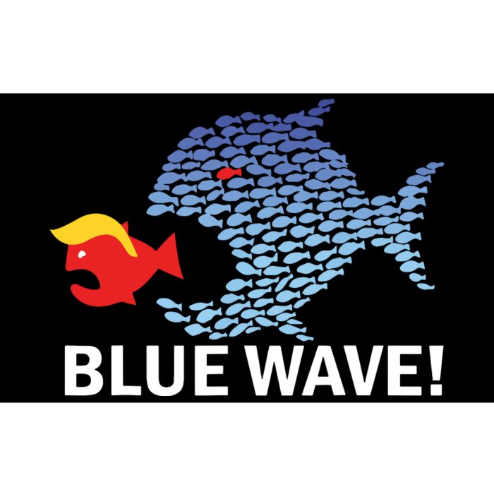 Blue Wave 2024 Funny Big Fish Eat Little Fish Trump Hair Bumper Sticker