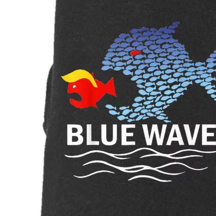 Blue Wave 2024 Funny Big Fish Eat Little Fish Trump Hair Doggie 3-End Fleece Hoodie