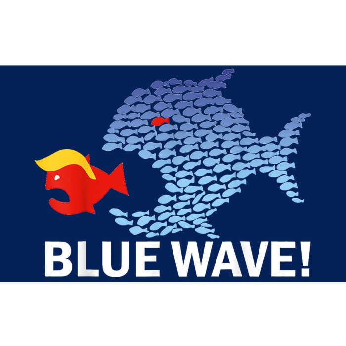 Blue Wave 2024 Funny Big Fish Eat Little Fish Trump Hair Bumper Sticker