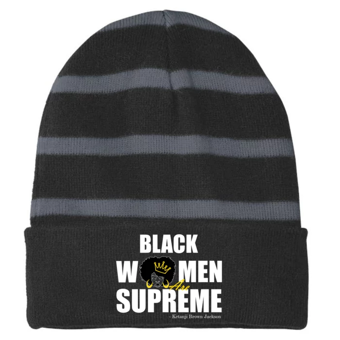 Black Women Are Supreme KBJ Ketanji Brown Jackson The Supremes Striped Beanie with Solid Band