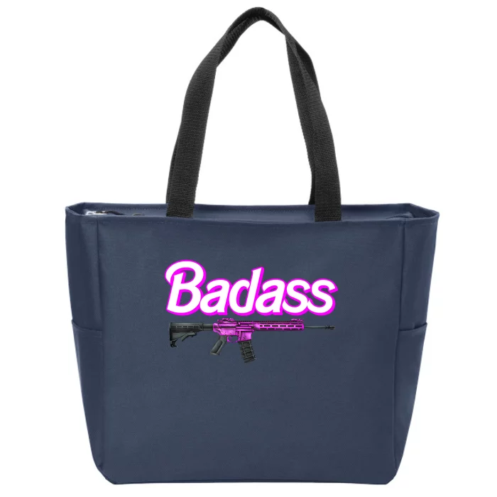 Badass Woman Ar15 Pro Gun 2nd Amendment Guns Rights Zip Tote Bag