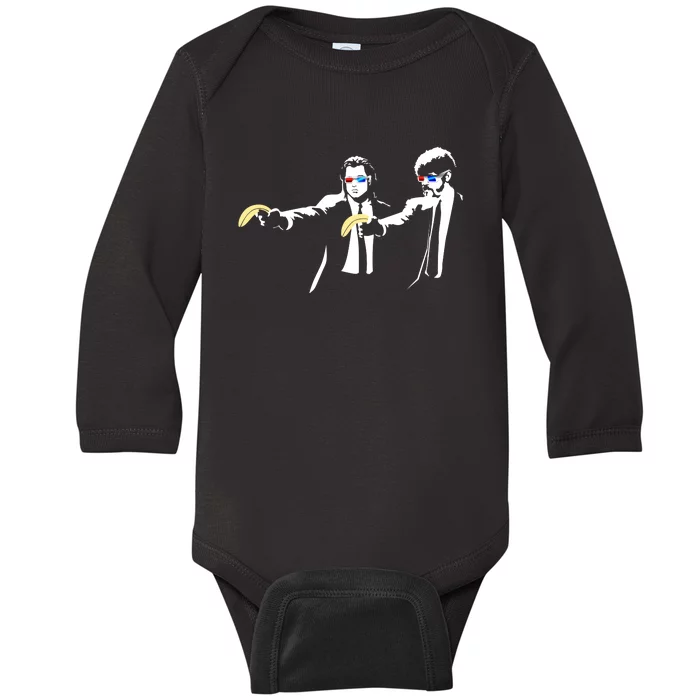 Banksy Work Art Pulp Fiction Parody Baby Long Sleeve Bodysuit