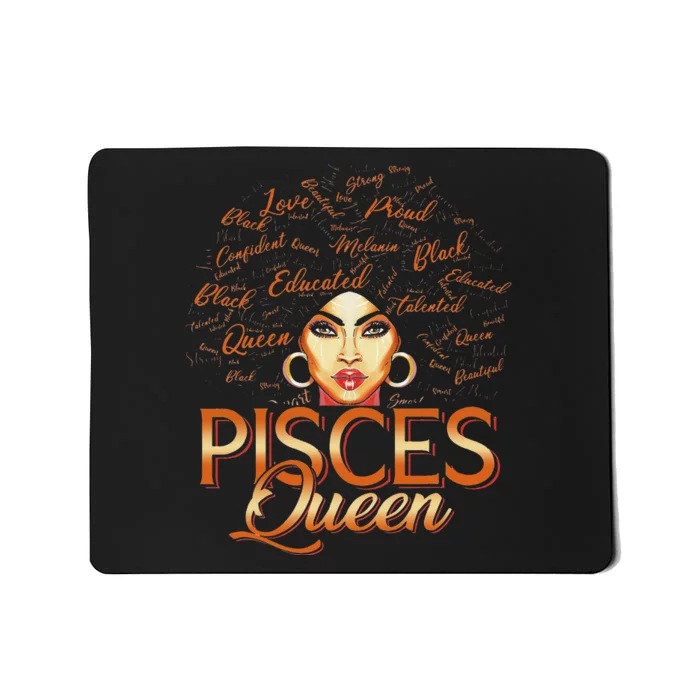 Black Wo Afro Hair Art Pisces Queen March Birthday Mousepad