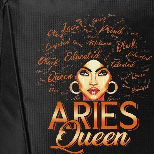 Black Wo Afro Hair Art ARIES Queen February Birthday City Backpack