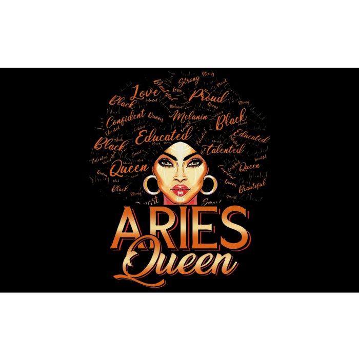 Black Wo Afro Hair Art ARIES Queen February Birthday Bumper Sticker