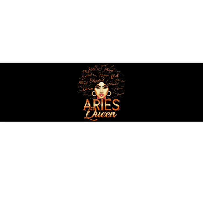 Black Wo Afro Hair Art ARIES Queen February Birthday Bumper Sticker