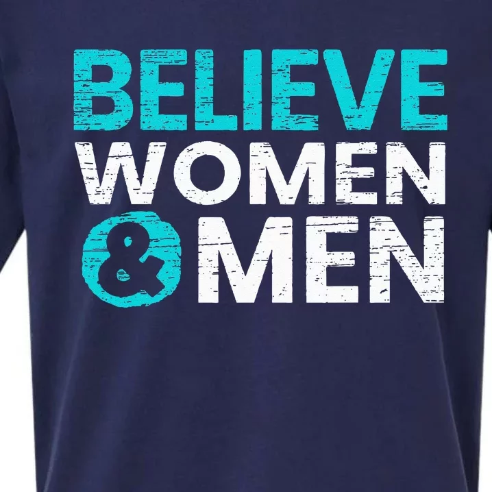 Believe Women And Sexual Assault Awareness Month Sueded Cloud Jersey T-Shirt