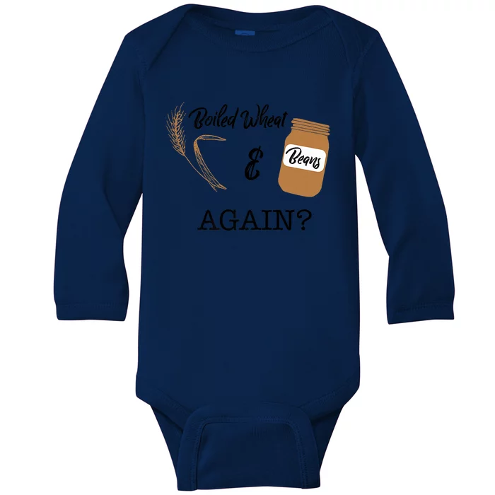 Boiled Wheat And Beans Again Premium Baby Long Sleeve Bodysuit