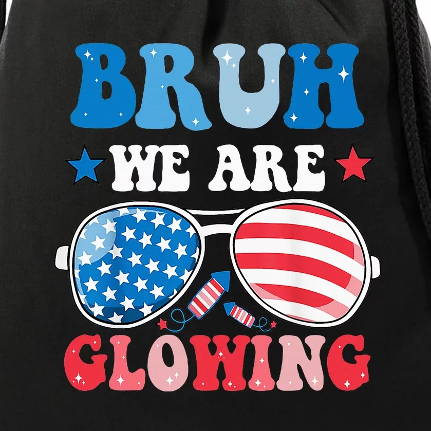 Bruh We Are Glowing Hello Summer Vacation Trips Drawstring Bag