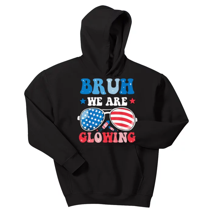 Bruh We Are Glowing Hello Summer Vacation Trips Kids Hoodie