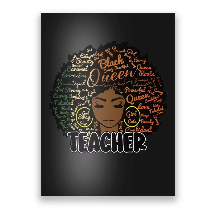 Black Woman Afro Teacher Black History Juneteenth Poster