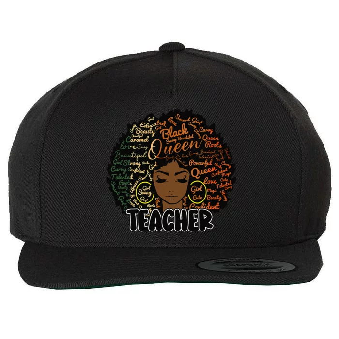 Black Woman Afro Teacher Black History Juneteenth Wool Snapback Cap