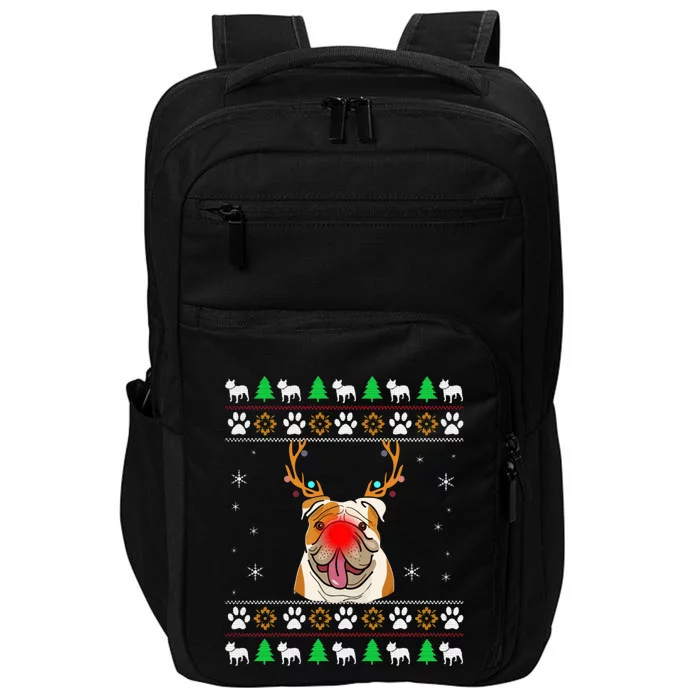 Bulldogs with Antlers ugly Christmas Impact Tech Backpack