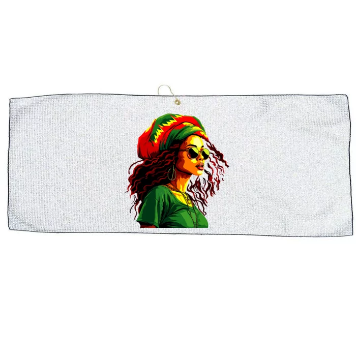 Black Women Afro American Juneteenth Women Afrocentric Large Microfiber Waffle Golf Towel