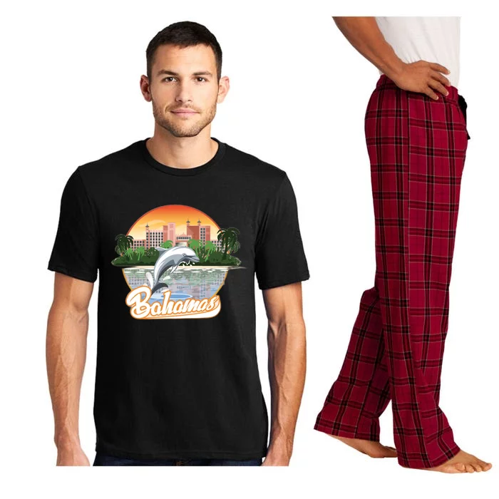 Bahamas With A Playing Dolphin And Hotels Pajama Set