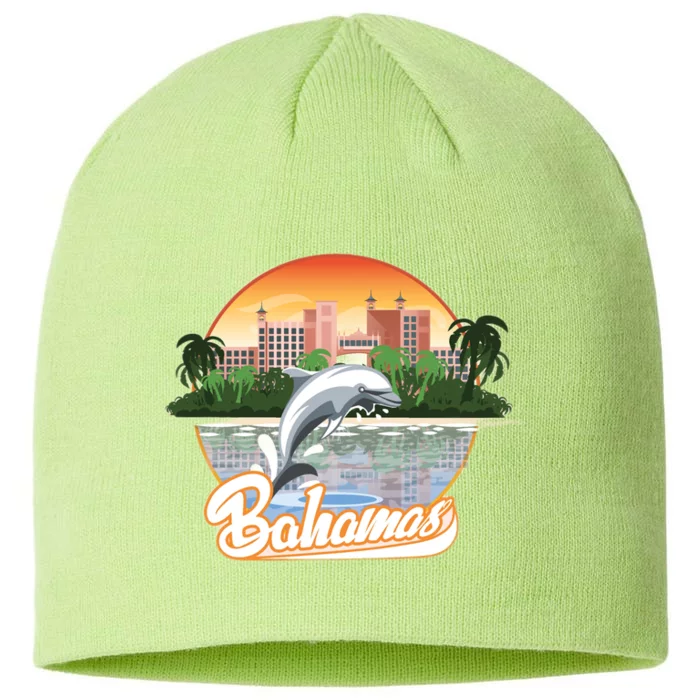 Bahamas With A Playing Dolphin And Hotels 8 1/2in Sustainable Knit Beanie