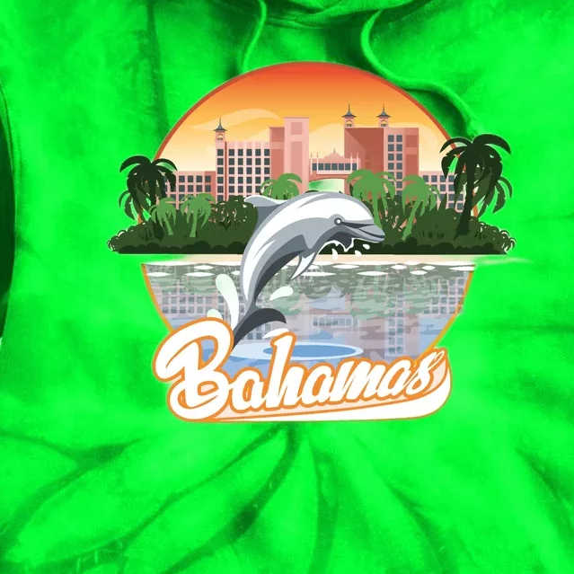 Bahamas With A Playing Dolphin And Hotels Tie Dye Hoodie