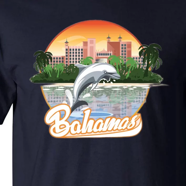 Bahamas With A Playing Dolphin And Hotels Tall T-Shirt