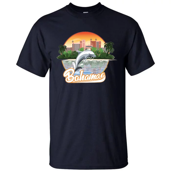 Bahamas With A Playing Dolphin And Hotels Tall T-Shirt