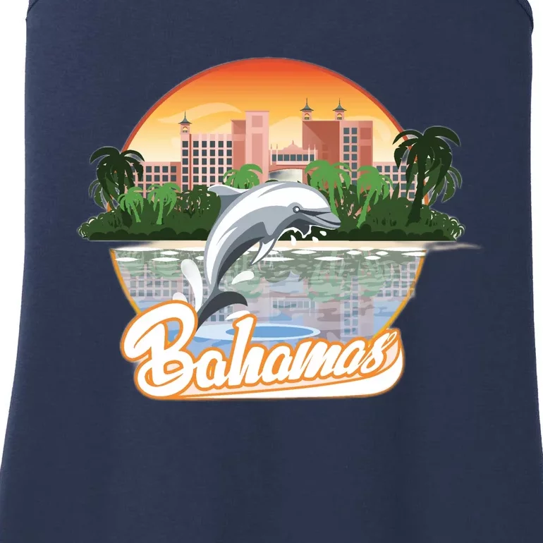 Bahamas With A Playing Dolphin And Hotels Ladies Essential Tank