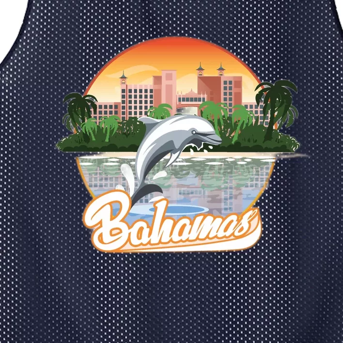 Bahamas With A Playing Dolphin And Hotels Mesh Reversible Basketball Jersey Tank