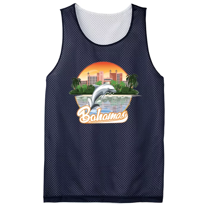 Bahamas With A Playing Dolphin And Hotels Mesh Reversible Basketball Jersey Tank