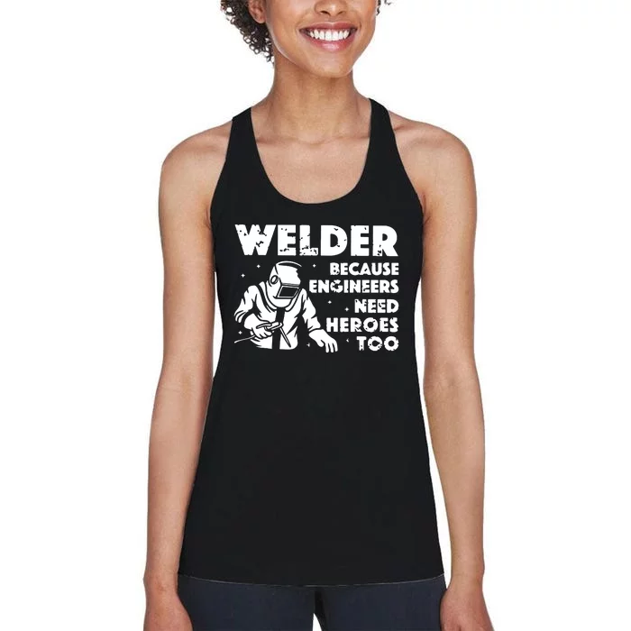 Best Welding Art Dad MIG/TIG Welder Lover Metal Workers Women's Racerback Tank