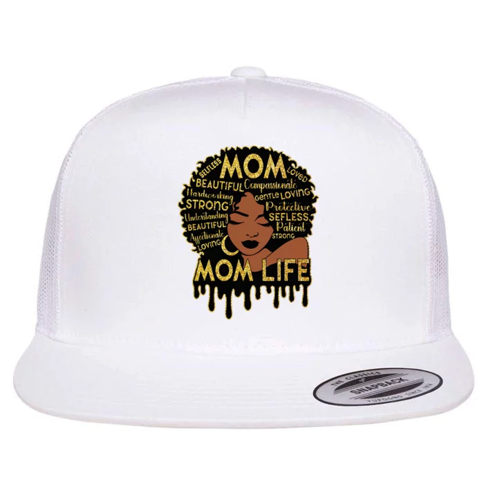 Black Women African American Black Mom Life Flat Bill Trucker Hat