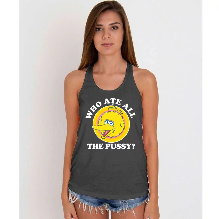 Bird Who Ate All The Pussy Women's Knotted Racerback Tank