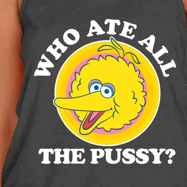 Bird Who Ate All The Pussy Women's Knotted Racerback Tank