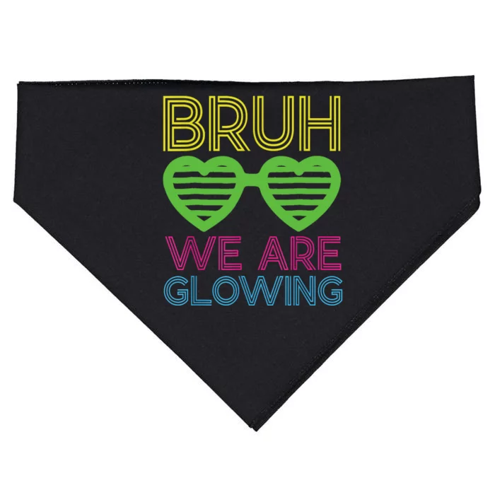 Bruh We Are Glowing Hello Summer Vacation Trips USA-Made Doggie Bandana